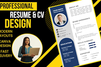 design a professional resume and cv in canva