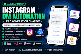 build manychat instagram dm automation for leads and sales