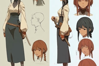 make a character sheet with a unique art style