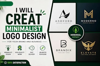create minimalist logo design for your brand or business