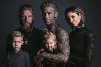 family portrait, couple, and wedding portrait