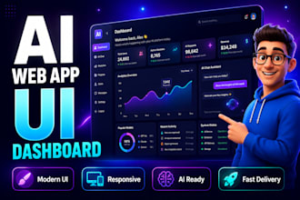 design a modern ai web app UI dashboard