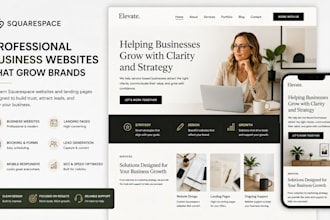 design squarespace business website and business landing page on squarespace