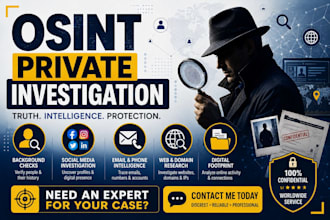 osint background check, social media investigation  , web research expert
