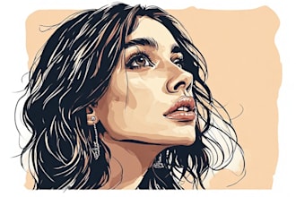 create stunning vexel vector art portrait illustration