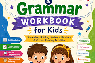 create a reading comprehension grammar vocabulary workbook