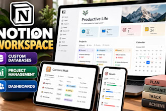 set up notion workspace notion dashboard notion database and project management