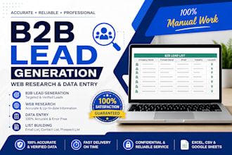 do b2b led generation web research data entry