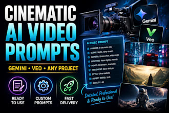 write cinematic ai video prompts for gemini, veo, any project