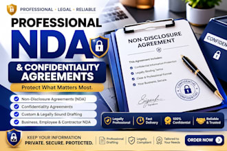 draft a professional nda, confidentiality and non disclosure agreement