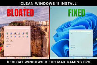 clean install and debloat windows 11 remotely for max gaming fps