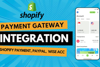 setup shopify payment and verified wise account, business wise