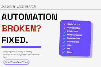 fix or troubleshoot your broken zapier or make automation