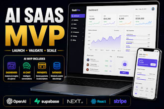 build ai saas mvp, startup web app and full stack ai software