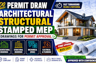 do permit draw architectural structural stamped mep drawings for permit approval