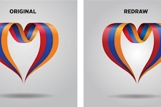 redraw your logo in vector, convert image to ai, eps, svg