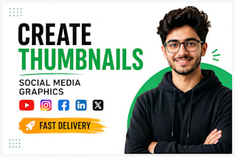 design youtube thumbnails and social media graphics