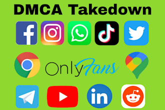 submit dmca takedown notices for google facebook tiktok,etc