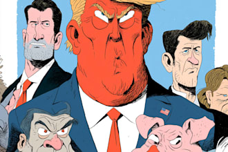 do a political cartoon for political cartoon