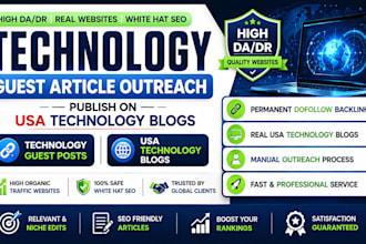 do technology guest article outreach on USA technology blogs