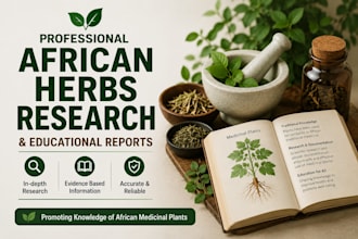 research african medicinal herbs and provide educational reports