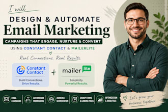 design and automate constant contact and mailerlite email marketing campaigns