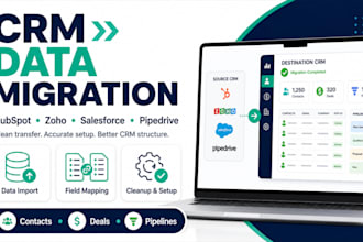 migrate your CRM data to hubspot, zoho, salesforce or pipedrive