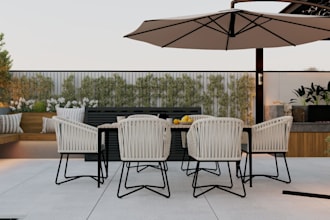 design and 3d render rooftop terrace and roof garden