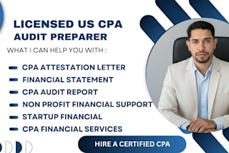 provide CPA attestation letter for financial statements and CPA audit report