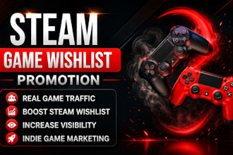 steam game promotion, game marketing , boost steam wishlist and game visits