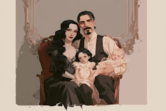 paint a family portrait into a digital painting