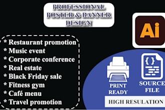 do professional graphic design, flyers, posters, banners and social media