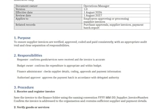 create clear sops, checklists and administration procedures for your business