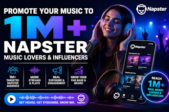 promote your music to 1m napster music lovers and influencers