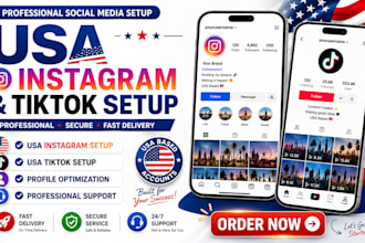 professionally set up USA instagram and USA tiktok accounts
