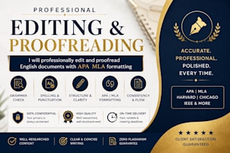 professionally edit and proofread english documents with apa mla formatting