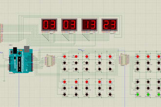 design arduino traffic light controller in proteus
