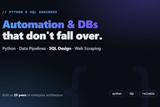 build python automation scripts and design or optimize your sql database