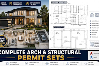 prepare complete structural and architectural permit drawings for city approval