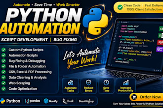 automate tasks using python scripts and fix python code