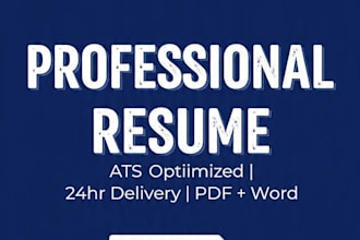 write ats optimized resume, CV and cover letter