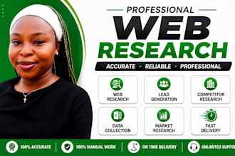 do web research, market research, and data collection