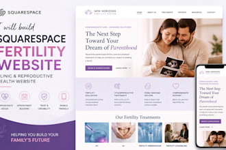 build squarespace fertility website clinic reproductive health website