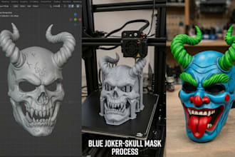 sculpt custom wearable cosplay 3d mask print and paint 3d helmet amine mask stl