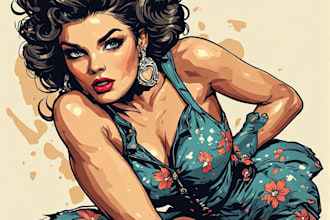 draw a pin up girl and pin up girl