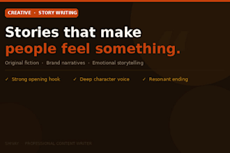write engaging short stories, narratives, creative fiction