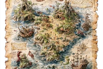 craft a hand drawn map of your fantasy world