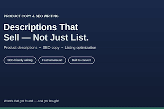 write SEO product descriptions and sales copy that converts