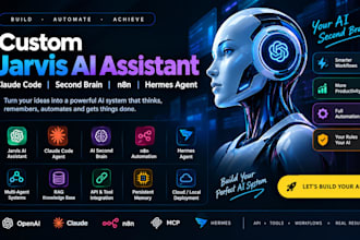 custom jarvis ai assistant, jarvis ai claude code second brain, n8n hermes agent