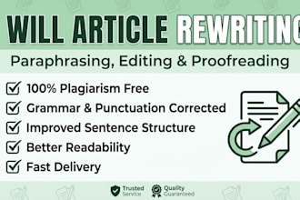 article rewriting paraphrasing and content editing